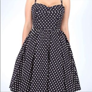 Stop Staring retro navy polka dot dress